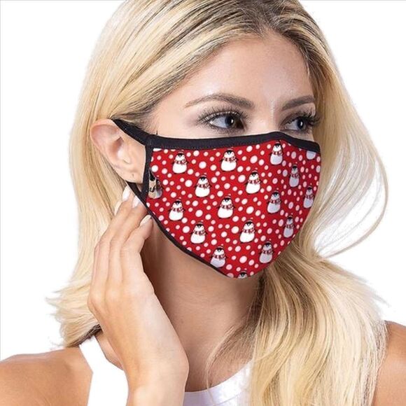 SALE Penquins Winter Red and White Facemask - Picture 2 of 4